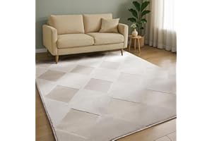 benuta Basic Dywan salon Claire - Kremowy 280x380 cm - Minimalistyczny geometryczny retro - Łatwy w czyszczeniu - Odpowiedni na ogrzewanie podłogowe