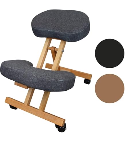 PLUS SANTE - Siège Médical Ergonomique En Bois Noah - Confort, Polyvalence, Élégance Et Posture Saine - Pour Les Professionnels De Santé - Supporte Jusqu'à 120kg (Noir