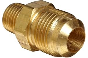 Anderson Metals Brass Compression Tube Fitting, Half-Union, Flare X NPT Plug, 5/8 Inch Flare x 3/8 Inch NPT Male, 1