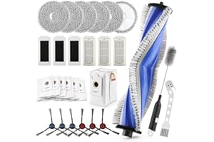 RONGZY 27PCS Kit D'accessoires pour Ecovacs Deebot T30S/T30S PRO/T30S AI/T30S AI Care, avec 1 Brosses Principales, 6 Brosses Latérales, 6 Vadrouille, 6 Filtres, 6 Sacs à Poussière,2 Brosse de Nettoyage(xx)