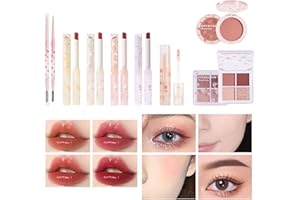 Juzinqu Korean Makeup Set | 8/16-teilige All-in-1 Make up Sets | Makeup Set umfasst Lippenstift, Rouge, Lidschattenpalette, Augenbrauenstift und Concealer-Stift | Make-up Geschenkset