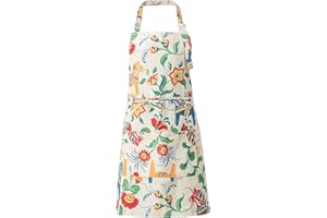 DILLMAN Aprons for Women with Pockets Cotton Linen Cooking Kitchen Baking Soft Durable Floral Gardening Apron