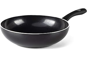 GreenChef Diamond Wok Anti-adhérent en Céramique Saine 28 cm/3.7 Litre, Sans PFAS, Convient à l'induction, Va au four jusqu'à 160˚C, Lave-Vaisselle, Noir
