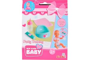 New Born Baby pottränings set, påfyllbar flaska, torkduk och kräm för 30–43 cm dockor, 4 delar, från 2 år