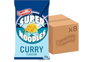 Batchelors Super Noodles Curry Flavour, Instant Snack Ready in 4 Minutes, 90 g Packet (Pack Of 8)