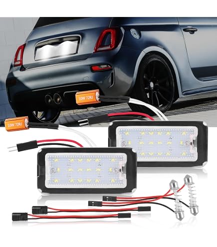 b>PLACCHETTE</b> <b>LUCI</b> <b>TARGA</b> <b>LED</b> CANBUS FIAT <b>500</b> COMPATIBILI OE