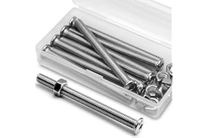 MINHER (8 Juegos) Juego de Tornillos y Tuercas Hexagonales M8 x 100 mm 304 Tornillos de Conector Para Muebles de Cabeza Plana de Acero Inoxidable