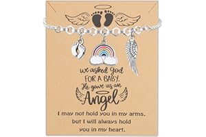 MYOSPARK Baby Angel Gift Miscarriage Memorial Bracelet We Asked God For A Baby Instead He Gave Us Angel Remembrance Jewelry with Message Card