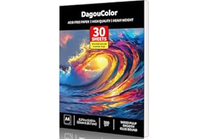DagouColor Aquarell Papier Pad, A4, 1 Pack, 30 Blätter Säurefreie Kunst Zeichnungspapier, 300gsm für Künstler, Erwachsene, Kinder, Jungen, Mädchen
