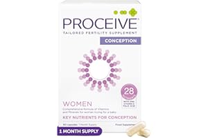 Proceive® Fertility Supplements for Women - Conception Vitamins for Trying to Conceive - Contains Zinc, Folic Acid, Vitamin D - 60 Capsules (1 Month Supply) - Vegan