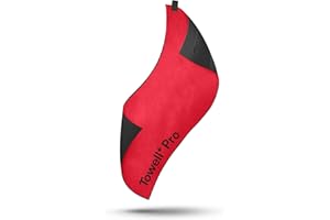 STRYVE TOWELL+Pro Sporthandtuch (105 x 42,5cm) Fitness Handtuch mit Magnet, Tasche + Rutschschutz, Badetuch, Yoga & Fitnessstudio Handtuch (Towell Pro, Neon Red)