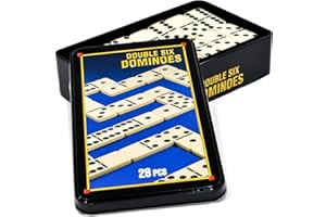 D.A.Y. Republic Domino classico, 28 pezzi Retro Deluxe Domino, design tradizionale con custodia in latta