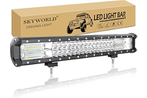‎SKYWORLD SKYWORLD LED Arbeitsscheinwerfer Bar 52cm 288W Zusatzscheinwerfer 12V 24V IP67 Wasserdicht Flutlicht Reflektor Combo LED Scheinwerfer Arbeitslicht Offroad Lightbar Auto Traktor SUV UTV ATV
