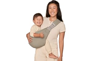 Ergobaby Upsie Sling Baby Hip Carrier, Ergonomic Hip Carrier for Babies and Toddlers from 6 Months (7.7-20.4 kg), Spontaneous Switching Between Walking and Being Carried, Soft Olive