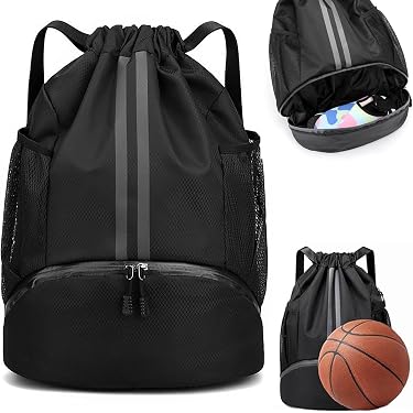 UNICEU Fire Soccer Ball Print Drawstring Bag - Lightweight Polyester Daypack For Swimming, Gym, Travel - View #11