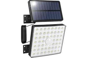 ‎TAILCAS Tailcas Solarlampen für Außen, [4 Modi] 54 Leds Solarleuchte Aussen mit Bewegungsmelder, IP65 Wasserdichte, 120°Beleuchtungswinkel, Solar Wandleuchte mit 5m Kabel für Innenn und Aussen(1 Stück)