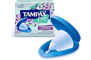 Tampax Cup, Coppetta Mestruale Riutilizzabile con Custodia Protettiva, Flusso Abbondante