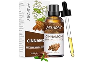 AESHORY Cinnamon Essential Oil 100ml, 100% Pure Natural Cinnamon Bark Oil for Diffuser, Humidifier, Aromatherapy, Home Cleaning, Skin Care, Breath Freshening
