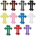 Nicime 22pcs Cross Patches, Iron on/Sew on Cross Applique Patch, DIY Iron Patches for Jeans Hats Shirts Jackets Backpacks