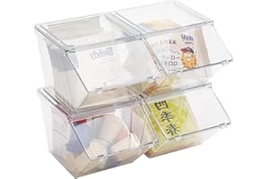 Roninkier 4 pack Coffee Pod Holder Tea Bag Organizer, Large Capacity Stackable Coffee Bar Accessories for Counter