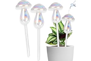 Axinyijia 4 pièces Arrosage Goutte à Goutte, Arrosage Automatique Plante Vacances, Boules d'arrosage en Verre pour Interieur Exterieur, Irrigation Goutte a Goutte Jardin