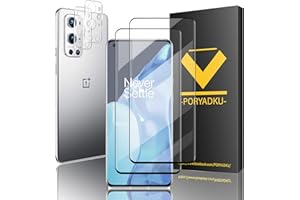 ANSXIY 2 Piezas Protector de Pantalla para OnePlus 9 Pro (6.7") y 2 Piezas Protector De Lente De Cámara,0.33MM,Dureza 9H, Cristal Templado para OnePlus 9 Pro 5G