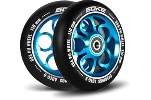 SOKE Ruote per scooter 1679, 5 x 12 x 12 cm, 2 pezzi, oro, durevoli, per bambini, adolescenti, adulti, professionisti, adatti per scooter Razor/Cox/Albott e la maggior parte degli scooter Freestyle