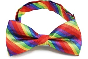 SOWBUD Rainbow Bow Tie, Novelty Tie for Gay Pride Month Accessories, Rainbow Necktie Pride Party Favors for Women, Adjustable Neck Strap Rainbow Bow Tie for Pride Festival Celebration Lgbtq Decorations