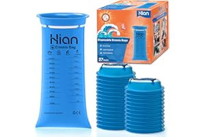 Hion Sick Bags 27 Pack - High Density Vomit Bags, Leak-Resistant & Portable - Ideal for Motion Sickness, Car & Air Travel - Perfect for Pregnant Women, Taxi Drivers