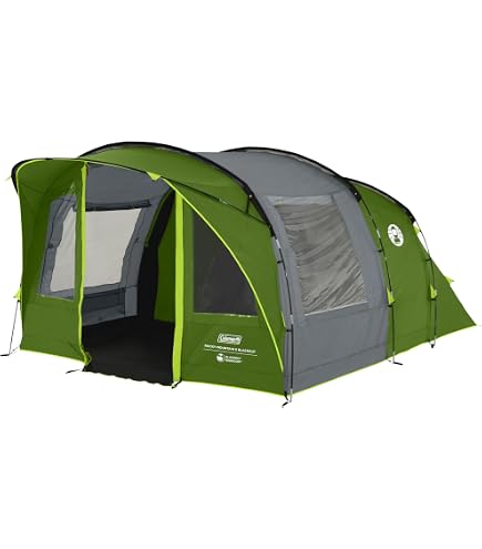 Coleman Chimney Rock 3 Plus Tent, 3 Person Tunnel Tent, 3 Man Camping Tent, Large Darkened Sleeping Cabin Blocks up to 99% of Sunlight, Waterproof HH 4.500mm Sports & Outdoors