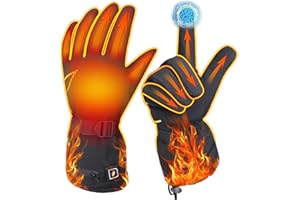 DUKUSEEK Heated Gloves for Men Women, Electric Heated Motorcycle Gloves Rechargeable, Waterproof Hand Warmer with Touchscreen for Outdoor Cycling Hiking Camping Skiing Fishing
