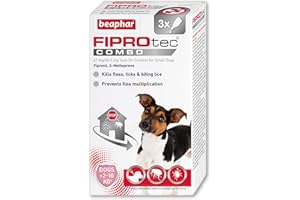 Beaphar - FIPROtec® COMBO for Small Dogs (2–10kg) - 3 pipettes - Kills Fleas, Flea Eggs, Flea Larvae & Ticks - Stops Fleas Multiplying on Pet and in Home - Vet Strength Dog Flea Treatment