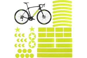 Tsathoggua 42 pcs Pegatinas Reflectantes Bicicleta, Kit de calcomanías Reflectantes, calcomanías Adhesivas de Visibilidad Nocturna para Casco, Bicicleta, Advertencia de Seguridad al Aire Libre