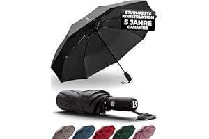LOGAN & BARNES Regenschirm sturmfest bis 140 km/h - Taschenschirm mit zertifizierter Teflon-Beschichtung gegen Feuchtigkeitsschäden Modell Boston