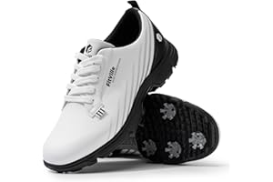 FitVille Mens Golf Shoes Extra Wide Fit with Spikes Professional Spiked Golf Shoes for Men V2
