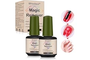 MROOBEST Remover Uñas Semipermanente, Removedor Esmalte Semipermanente, 15 ml Removedor Esmalte Permanente, Gel Nail Polish Remover, Removedor Esmalte Permanente, Hace Uñas más Limpias y Brillantes, 2pcs