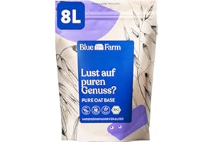 ‎BLUEFARM Blue Farm Pure Oat Base for up to 8 litres of oat drink to mix yourself - 100% best organic quality - 100% vegan, lactose free & gluten free - 90% less packaging waste