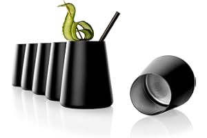 Stölzle Lausitz Gobelets Noir/Argent Power 6pcs, 380ml – Verres modernes pour eau, vin, cocktails & jus – Cristal de haute qualité, résistants & lavables au lave-vaisselle – Fabriqué en Allemagne