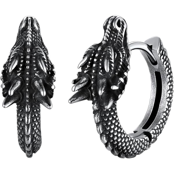 ChainsHouse Boucle d'Oreille pour Homme Anneaux Clou d'Oreille Chaîne Cubaine Petit Créole Femme Enfant Garcon en Acier Inoxydable Argent/Or/Noir Bijou Cadeau Mari Noël Fête des Pères Nouvel An