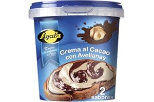 POLICHOLLO Crema al Cacao con Avellanas 2 Sabores 500g - Crema de Chocolate Blanco y Negro para Untar, Ideal para Desayunos y Meriendas
