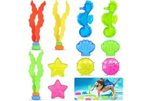 BGTLJKD Jouets de Plongée, 11 Pièces Jeux Piscine Enfant Jouet de Natation pour Piscine Inclure Anneaux de Plongée Torpedo de Plongée, Jouet sous Eau été Jeux pour Adultes Enfants L'entraînement Sous-Marin