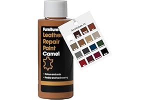 Furniture Clinic Leather Repair Paint & Dye | Self Seal Colourant for Quick and Easy Leather Repair | Suitable for Sofas, Car Seat, Shoes, Handbag, and More - Camel, 50ml