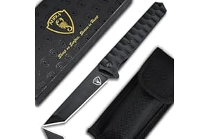 AUBEY Einhandmesser Taschenmesser mit Clip, Scharfe Tanto Klappmesser mit 440 Stahl Klinge, Flipper - EDC Messer Pocket Knife für Jagd Camping Geschenk Sammeln, Schwarz