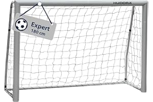 ‎HUDORA HUDORA Fußballtor Expert - großes Outdoor-Tor für Kinder und Erwachsene - wetterfestes und standfestes Tor mit engmaschigem Netz - Hochwertige Outdoor Torwand für Freizeit und Training