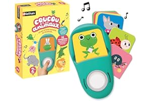 Nathan - Coucou les Animaux - Jeu D'Éveil Sonore et Musical - 20 Comptines À Écouter - Jeu Educatif Electronique - 3 Modes - Découverte, Questions, Écoute - À partir de 2 ans