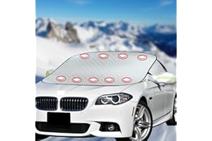‎GUFOLTIE Gufoltie Frontscheibenabdeckung Winter mit 9 Magnet Scheibenabdeckung Auto windschutzscheibenabdeckung mit Seitenspiegelabdeckung Fixierung Faltbare Winterabdeckung für Auto/SUVS (189 * 148 * 120cm)