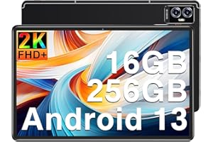 UJJ Tablette 11 Pouces Tablette Android Tablette avec 16Go RAM+256Go ROM (TF 1To) la Octa-Core, 2.0 GHz, 2.4G+5G WiFi, 8600mAh Batterie, 5MP+13MP, Bluetooth5.0, 2K, 2000 * 1200, GMS, Tablette Tactile-Noir