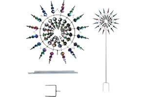 UOZONIT Moulin à Vent en métal - Moulin à Vent Magique - - Moulin à Vent Magique - - Attrape-Vent pour la Cour et Le Jardin - 31 x 93 cm