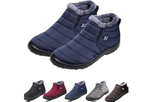 YYJJ Boojoy Winter Boots, Womens Winter Snow Boots Waterproof Anti-Slip Ankle Booties Fur Lined Warm Shoes
