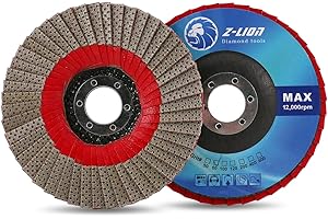 Z-LION Flap Disc 60 Grit,Diamond Abrasive Flap Disc 5 Inch for Granite Marble Glass Hard Material